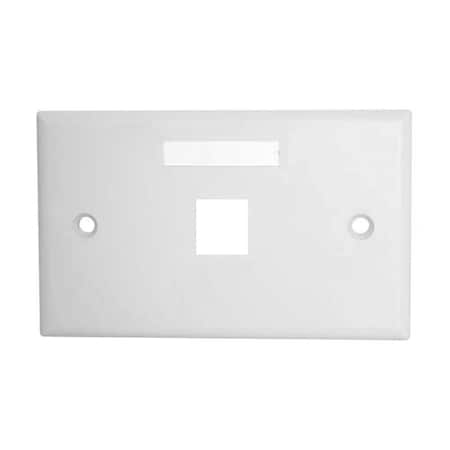 Quest Technology International Keystone Wall Plate W/ Icon Slots & Tabs, White - 1 Port, Horizontal NFP-6108